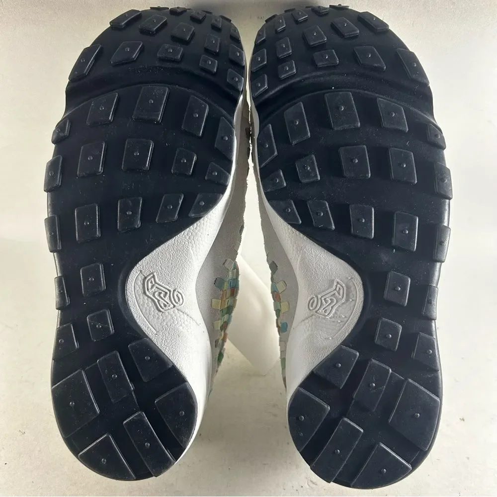 Nike Air Footscape Woven Womens Suede Shoes Gray Rainbow Size 9.5 FB1959–101